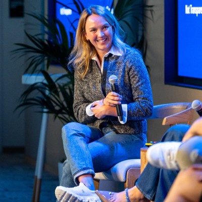 Katie Rovelstad speaking at a conference